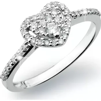 Prsten Dámský prsten bílé zlato 585/1000 přírodní diamant 0.223 ct romantický GKW54681 velikost 60