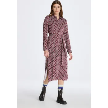 Dámské šaty ŠATY GANT SLIM GEOMETRIC SHIRT DRESS PLUMPED RED
