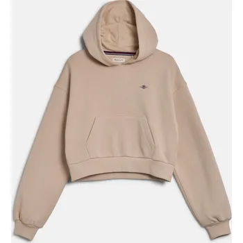 Dívčí mikina MIKINA GANT SHIELD CROPPED SWEAT HOODIE SOFT OAT