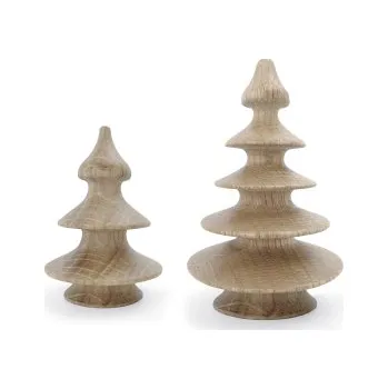 Vánoční dekorace Dřevěné vánoční stromečky Christmas - set 2 ks