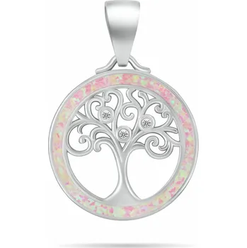 Přívěsek Brilio Silver Stříbrný přívěsek Strom života se zirkony a růžovým opálem PT137WP + 2 měsíce na vrácení zboží