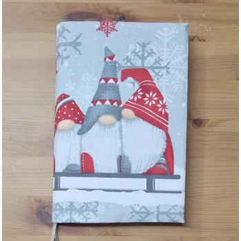 Obal na knihu Nebe doma Látkový obal na knihu - vánoční trpaslík - A5