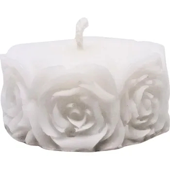 Svíčka Vonná svíčka Kolečko z růžiček | 35 g | Svíčkománie3D | Barva: Bílá