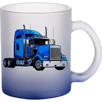 Kenworth skleněný hrnek nákladní auto (hrneček s tahačem matné sklo TRUCK)