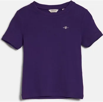 Dětská móda TRIČKO GANT SHIELD SLIM RIBBED T-SHIRT PANSY PURPLE