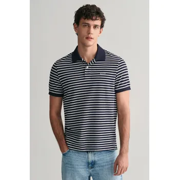 Pánská košile POLOKOŠILE GANT STRIPED SS PIQUE POLO EVENING BLUE