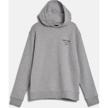 Dívčí mikina MIKINA GANT GRAPHIC SCRIPT RELAXED HOODIE LIGHT GREY MELANGE