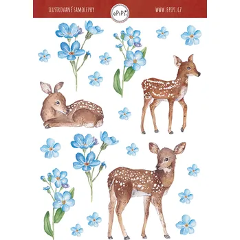 Samolepící dekorace ePipí Arch samolepek Srneček A6 20 samolepek