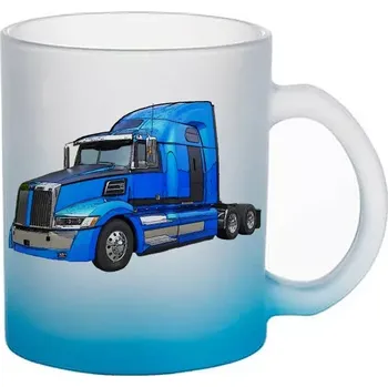 Western Star 5700XE skleněný hrnek nákladní auto (hrneček s tahačem matné sklo TRUCK)