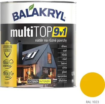 univerzální barva Balakryl MultiTOP 9v1 - 0,75 l - RAL 1023 žlutá