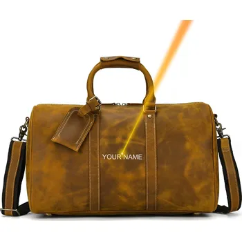 Sportovní taška Kožená športová taška 60cm Vintage unisex cestovná kabelka Barva (Varianta): 45cm světle laser