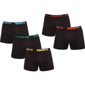 Boxerky 5PACK pánské boxerky Nedeto černé (5NB003) M Možnost vrácení zboží ZDARMA do 120 dnů!