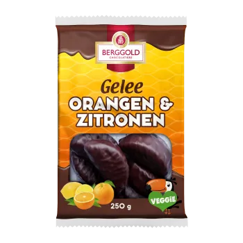 Čokoláda Heinerle-Berggold Schokoladen GmbH, Raniser Str. 11, D-07381, Pössneck - Vyrobeno v Německu Želé pomeranč a citron hořké čokoládě 250g