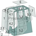 Čelní sklo horní ploché 823x1012 mm, zelené pro Komatsu, 20Y5311520