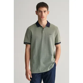 Pánská košile POLOKOŠILE GANT 4-COL OXFORD SS PIQUE PINE GREEN