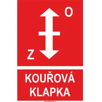 Značení Kouřová klapka samolepící vinylová fólie 200x150 mm
