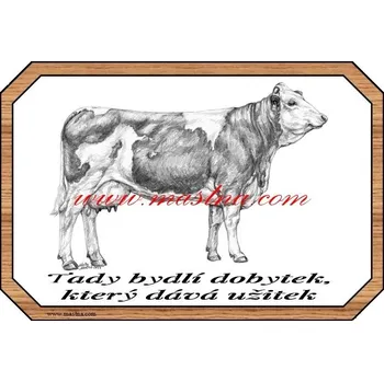 Cedulka kráva, dobytek čestr - Bez samolepicí vrstvy