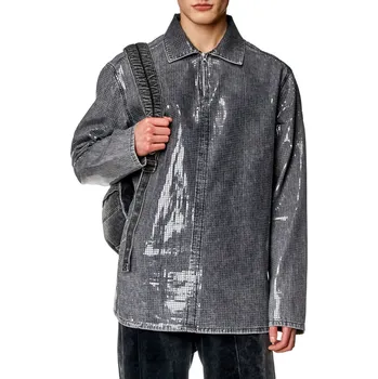 Pánská košile KOŠILE DIESEL D-BRAD-S SHIRT BLACK DENIM