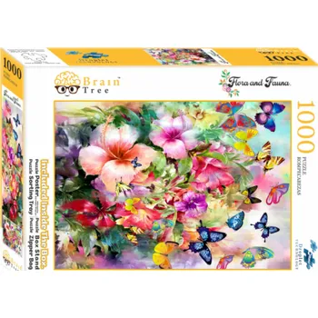 Puzzle Brain Tree Puzzle Květiny a motýli 1000 dílků