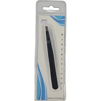 Péče o řasy a obočí Leventi Černá rovná kosmetická pinzeta - 9 cm