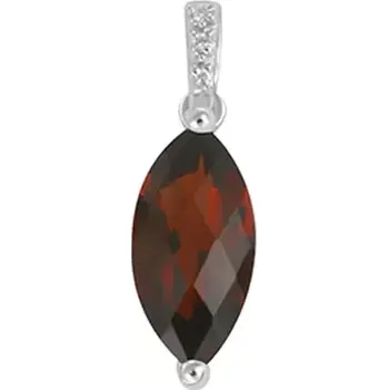 Přívěsek Dámský přívěsek bílé zlato 585/1000 přírodní diamant 1.35 ct a granát GKW48532GRN