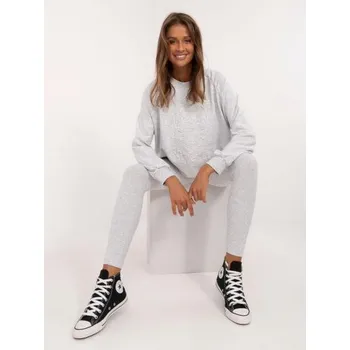 Dámská tepláková souprava s nášivkou šedá