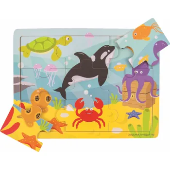 Dřevěná hračka Bigjigs Toys Dřevěné puzzle mořský svět