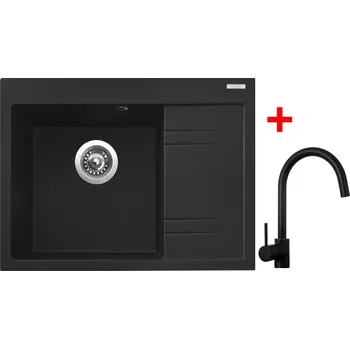Granitový dřez Akční Sinks RIM 650 L Metalblack + VITALIA černá