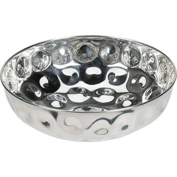 Kovová miska Bora 21 cm stříbrná