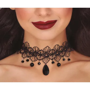 Karnevalový doplněk Guirca Choker - Černý přívěsek