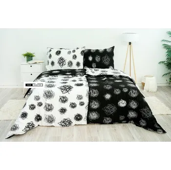 Povlečení Stanex Ložní povlečení krepové Orbit černo-bílý (LS88) ROZMĚR: 140x200 cm + polštář (90x70 cm)