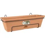 Truhlík plastový elho Green Basics all in1 68,5 x 18 x 16,5 cm set s držákem a podmiskou terakota