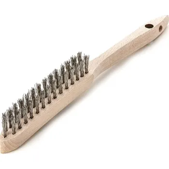 Drátěný kartáč Lessmann 102621 | Ruční kartáč Standard dřevěná rukojeť 2-radová, ocelový drát zvlněný 0,30