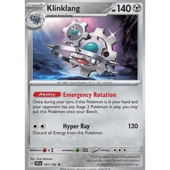 Karetní hra Pokémon SCR 101/142 Klinklang - Stellar Crown Stav: Near Mint, Verze: REVERSE HOLO