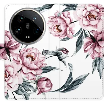 Pouzdro na mobilní telefon Flipové pouzdro iSaprio - Pink Flowers - Xiaomi 14 Ultra