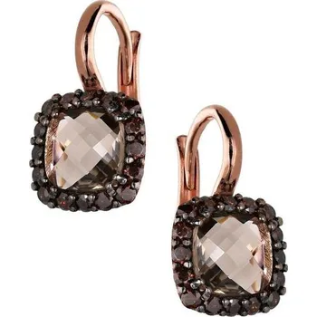 Náušnice Zlaton Náušnice růžové zlato s kamenem visací 3.2g 1.6cm 000792305246