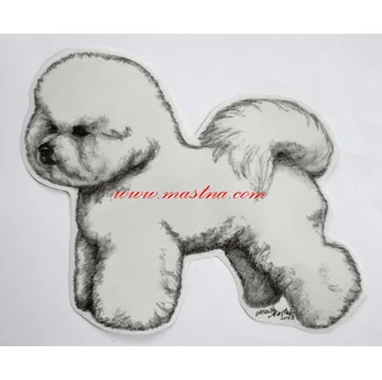 Samolepka bišon, bichon a poil frise c653 - Malá - přibližně jako pohlednice