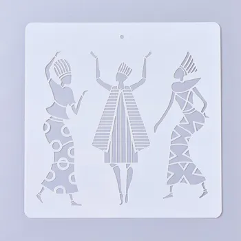 Plastová šablona, AFRIČANKY, 15x15 cm, 1 kus