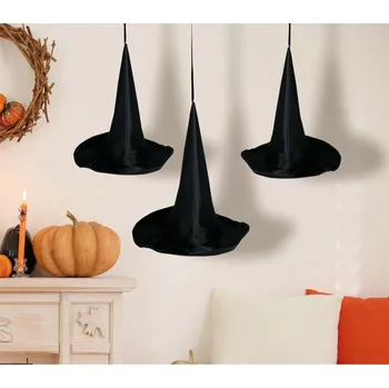 Karnevalový doplněk Sada - 3 závěsných čarodějnických klobouků