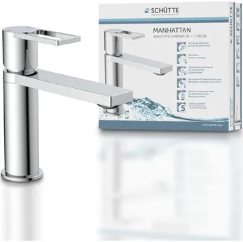 Sprchový set MANHATTAN umyvadlová baterie, koupelnová baterie s výsuvným odpadem, výsuvná odpadní zátka, chromová umyvadlová baterie | 33010