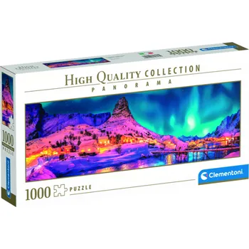 Puzzle Clementoni Puzzle panoramatické - Polární noc nad Lofoty - 1000 dílků
