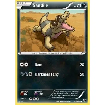Sběratelská karetní hra Pokémon XY 069/146 Sandile - XY Stav: Excellent, Verze: NORMAL