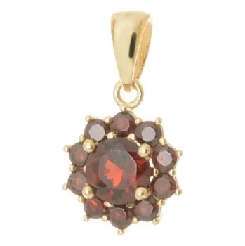 Přívěsek Přívěšek ze žlutého zlata s granáty ZZ1239F + dárek zdarma