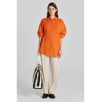 Dámská košile KOŠILE GANT OS LINEN SHIRT PUMPKIN ORANGE