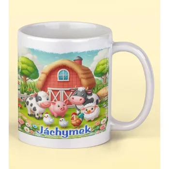 Hrnek se jménem Farma se zvířátky - Oranžová / Keramický 0,29 l