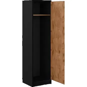 Šatní skříň Stolwit Skříň ke sklopné posteli BASIC - s věšákem, barevné provedení černá / dub lancelot