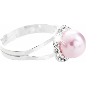 Prsten Stříbrný prsten se Swarovski Elements perla Rose