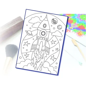 Radost v písku Šablona na pískování raketa do vesmíru Varianta: A3 (297 x 420 mm)