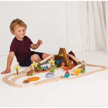 Vláček a vláčkodráha Bigjigs Rail Dřevěná vláčkodráha dinosauři