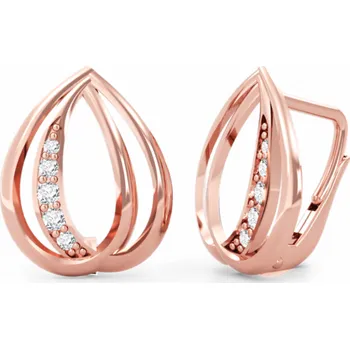 Šperk Couple, Visací náušnice Lacrima, růžové zlato se zirkony, 585-66-3-0409.4C00.0.00.001.08